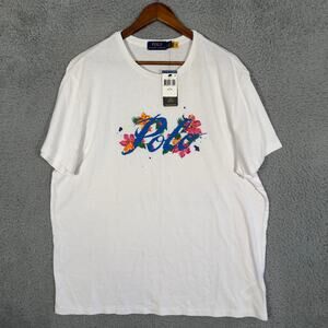 Polo Ralph Lauren Floral Graphic T-Shirt White Men’s Size XL New W/Tags